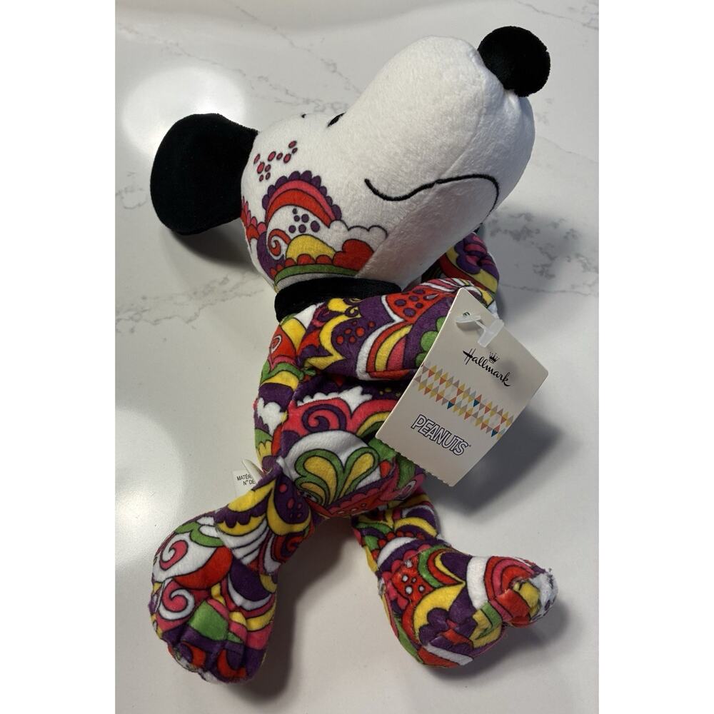 Hallmark Plush Pschedelic Paisley Snoopy Peanuts Beagle Dog 8" Beanie Baby Rare
